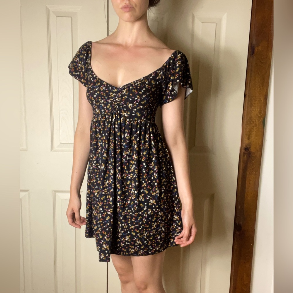 Floral Black Dress